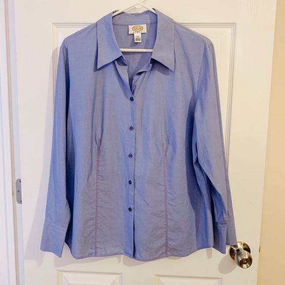 Talbots Tops - Talbots Blue Casual Button Down Shirt - size 14W
